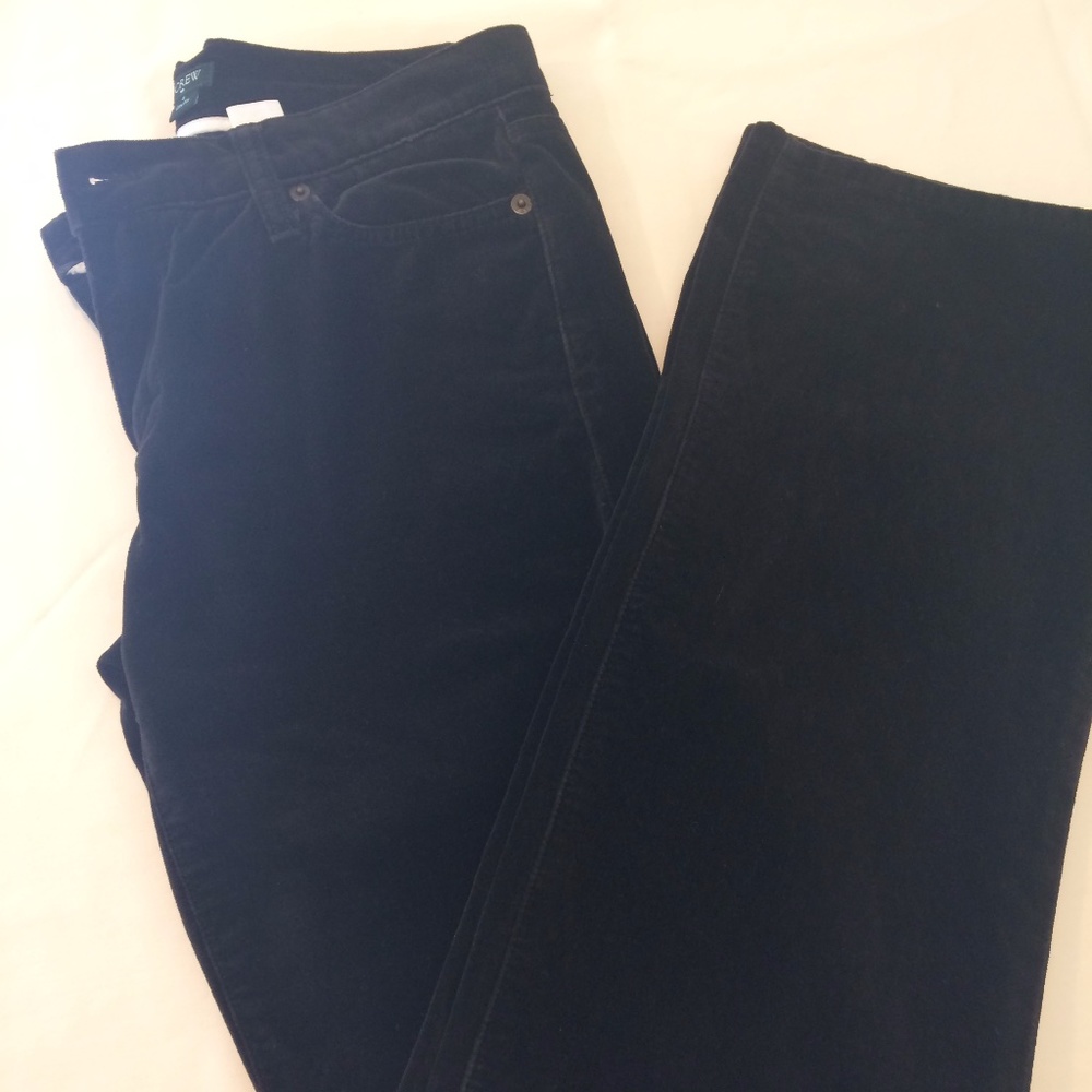 JCrew Women's Black Cotton Velvet Pants